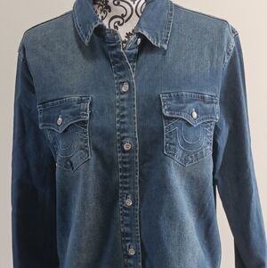 True Religion Georgia Denim Glitter Shirt